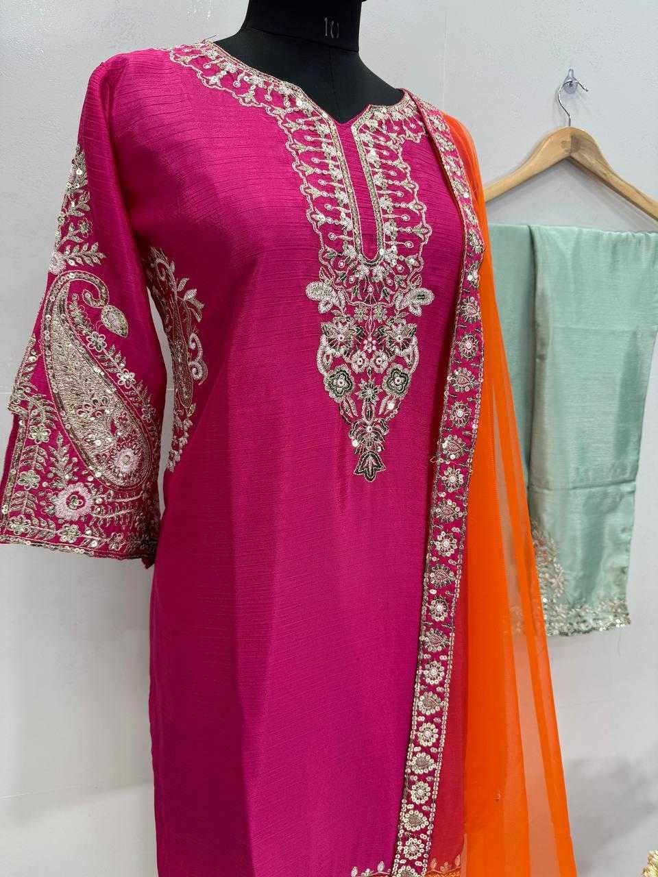 Ynf Heavy Chinnon Silk KESH512 1664 Suits & Dresses Wholesale Ladies Suits Palazzo Suit Embroidered Suits Manufacturer