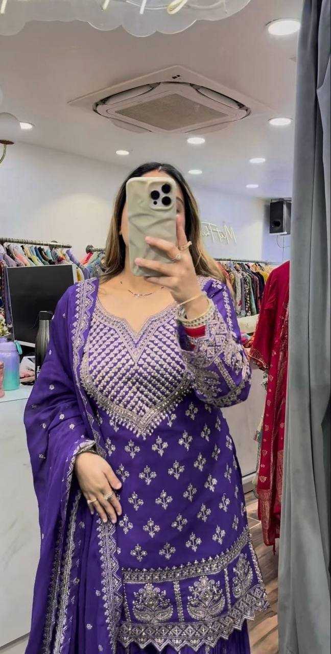 Ynf Heavy Chinnon Silk KESH512 4003 Suits & Dresses Wedding Collections Festive Collections Wholesale Sharara Salwar Suits Embroidery Suits Ladies Silk Suit Manufacturer