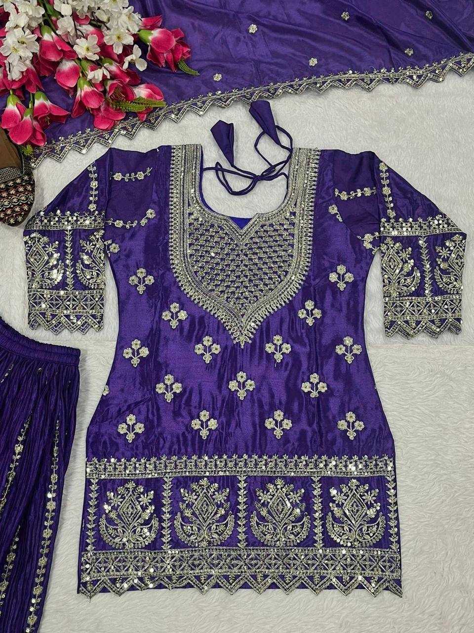 Ynf Heavy Chinnon Silk KESH512 4003 Suits & Dresses Wedding Collections Festive Collections Wholesale Sharara Salwar Suits Embroidery Suits Ladies Silk Suit Manufacturer