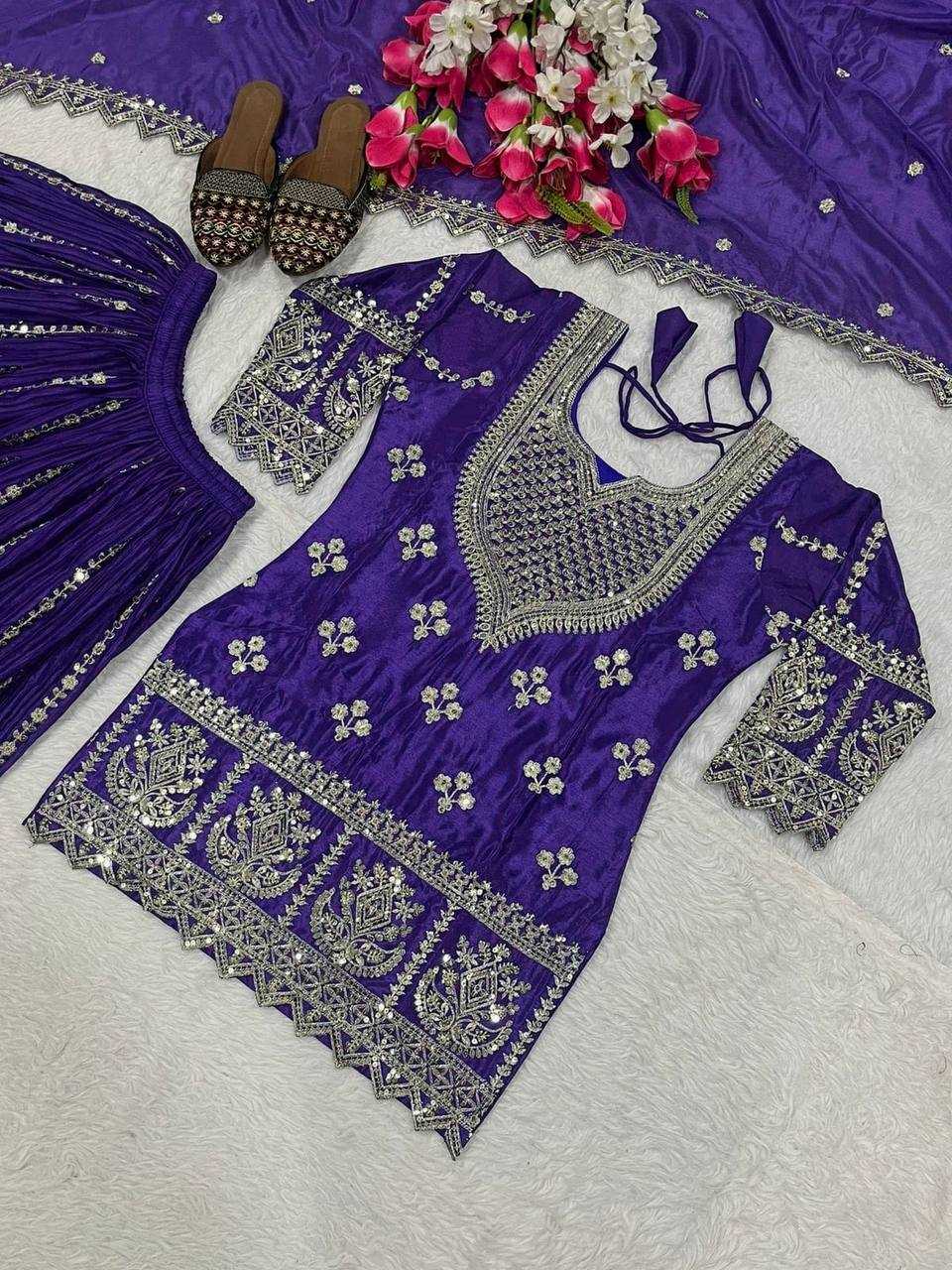 Ynf Heavy Chinnon Silk KESH512 4003 Suits & Dresses Wedding Collections Festive Collections Wholesale Sharara Salwar Suits Embroidery Suits Ladies Silk Suit Manufacturer