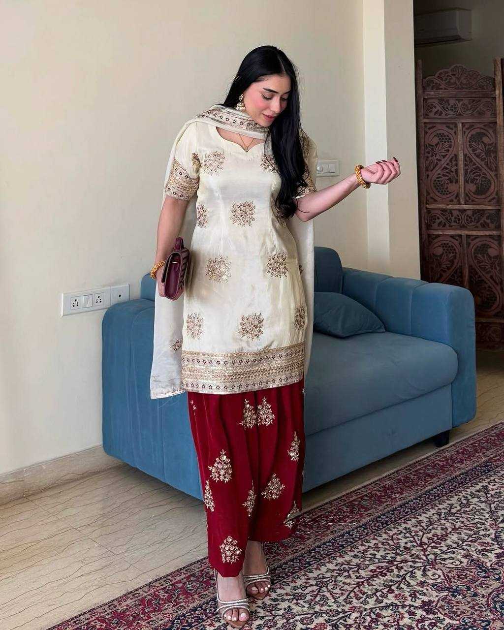 Ynf Heavy Chinnon Silk KESH523 265 Suits & Dresses Wedding Collections Festive Collections Wholesale Ladies Silk Suit Designer Suits Embroidered Suits Manufacturer