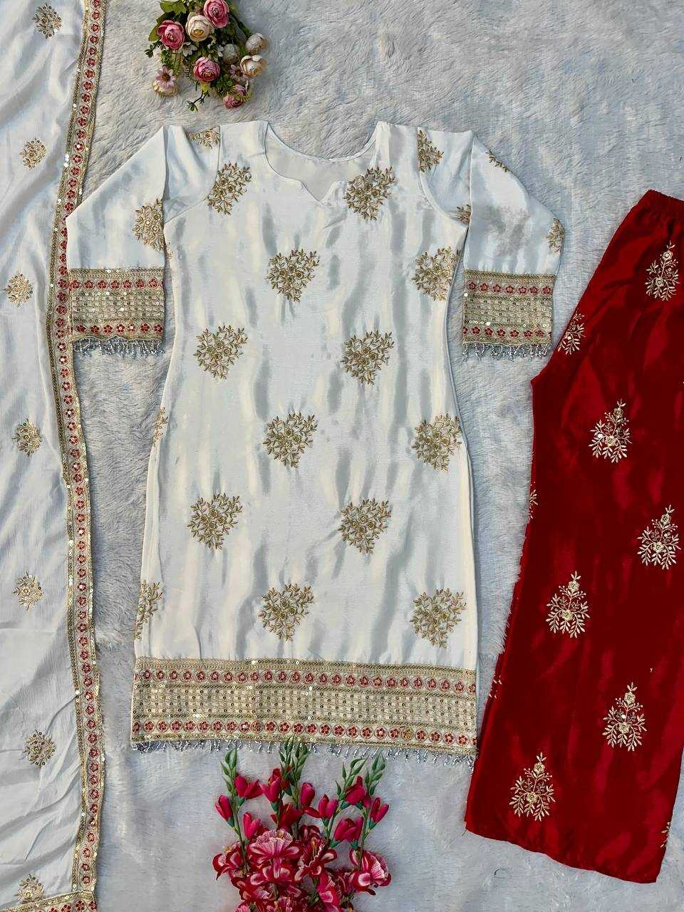 Ynf Heavy Chinnon Silk KESH523 265 Suits & Dresses Wedding Collections Festive Collections Wholesale Ladies Silk Suit Designer Suits Embroidered Suits Manufacturer