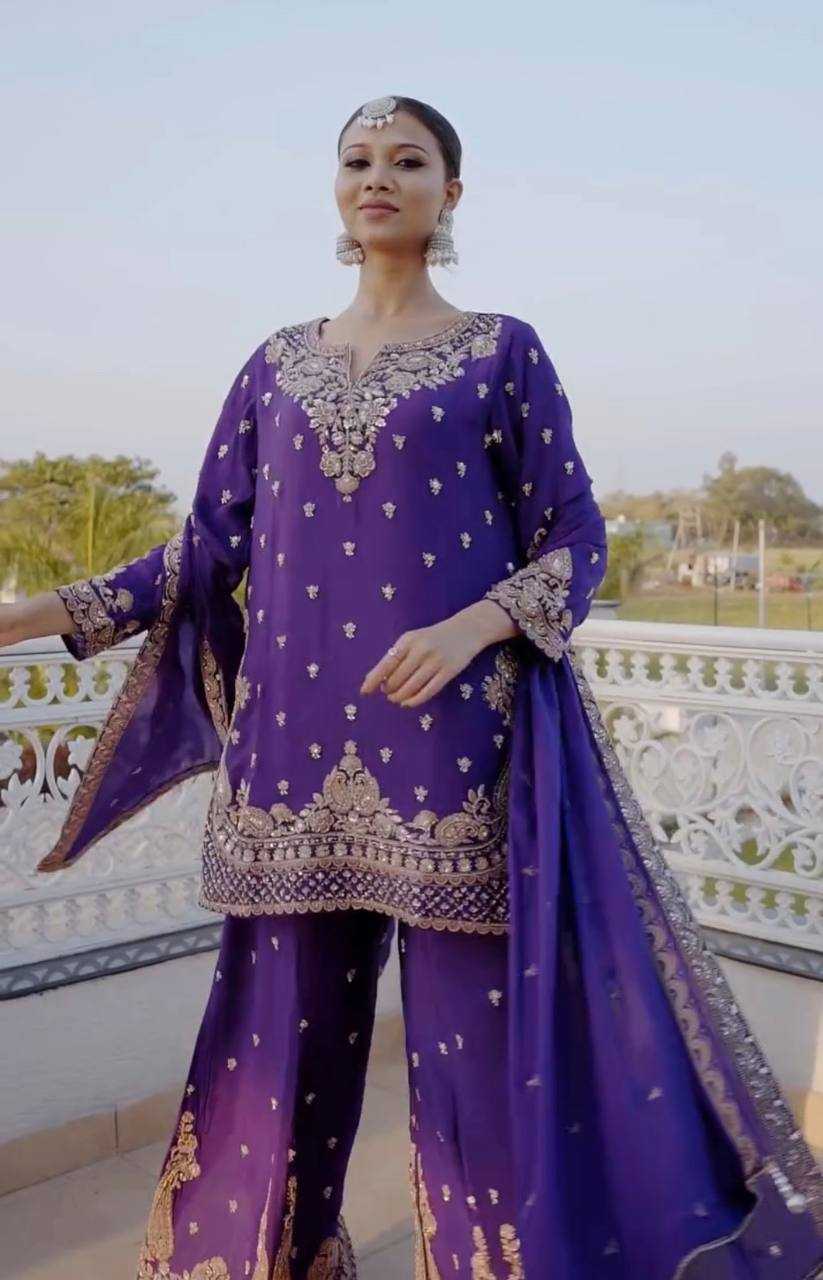 Ynf Heavy Chinnon Silk KESH523 267 Suits & Dresses Wedding Collections Festive Collections Wholesale Ladies Silk Suit Designer Suits Embroidered Suits Manufacturer