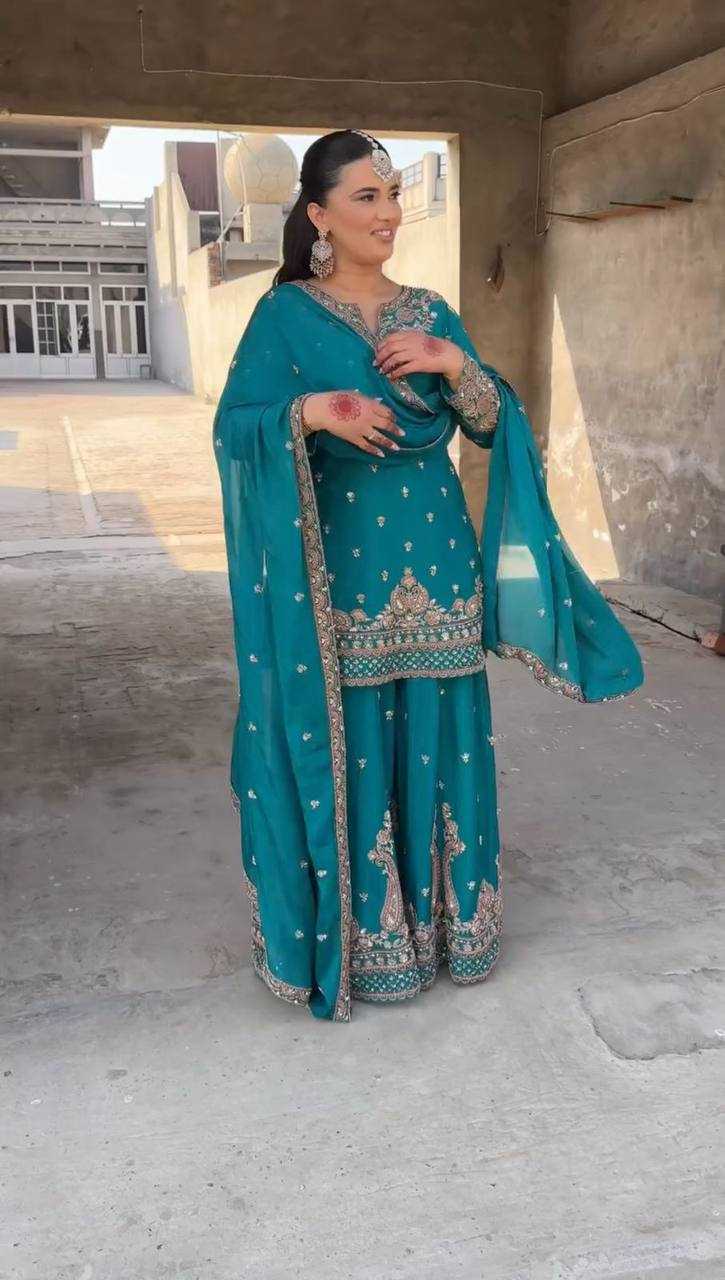 Ynf Heavy Chinnon Silk KESH523 267 Suits & Dresses Wedding Collections Festive Collections Wholesale Ladies Silk Suit Designer Suits Embroidered Suits Manufacturer