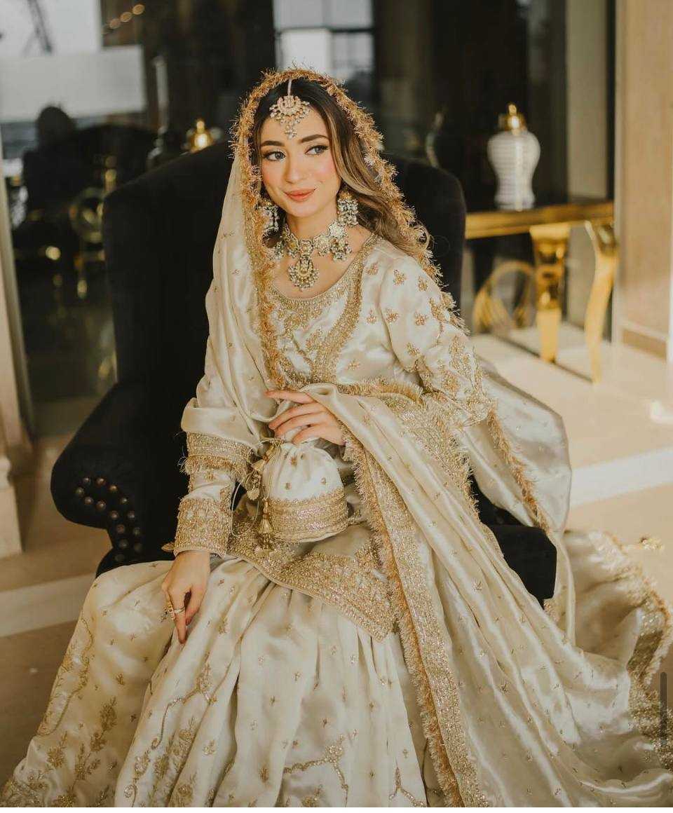 Ynf Heavy Chinnon Silk KESH523 270 Suits & Dresses Wedding Collections Festive Collections Wholesale Sharara Salwar Suits Embroidered Suits Wedding Outfits Manufacturer