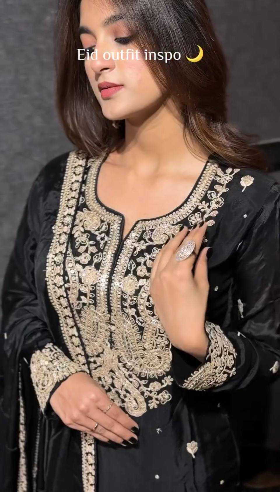Ynf Heavy Chinnon Silk KESH523 271 Suits & Dresses Wedding Collections Festive Collections Wholesale Sharara Salwar Suits Embroidered Suits Wedding Outfits Manufacturer