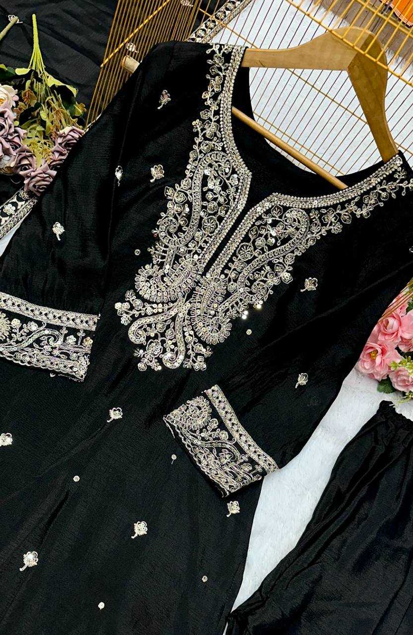 Ynf Heavy Chinnon Silk KESH523 271 Suits & Dresses Wedding Collections Festive Collections Wholesale Sharara Salwar Suits Embroidered Suits Wedding Outfits Manufacturer