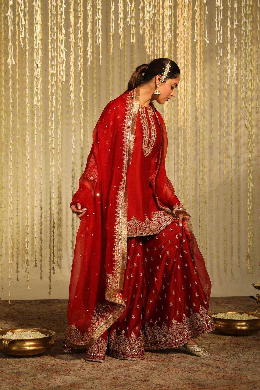 Ynf Heavy Chinnon Silk KESH523 279 Suits & Dresses Wedding Collections Festive Collections Wholesale Ladies Silk Suit Embroidered Suits Wedding Outfits Manufacturer