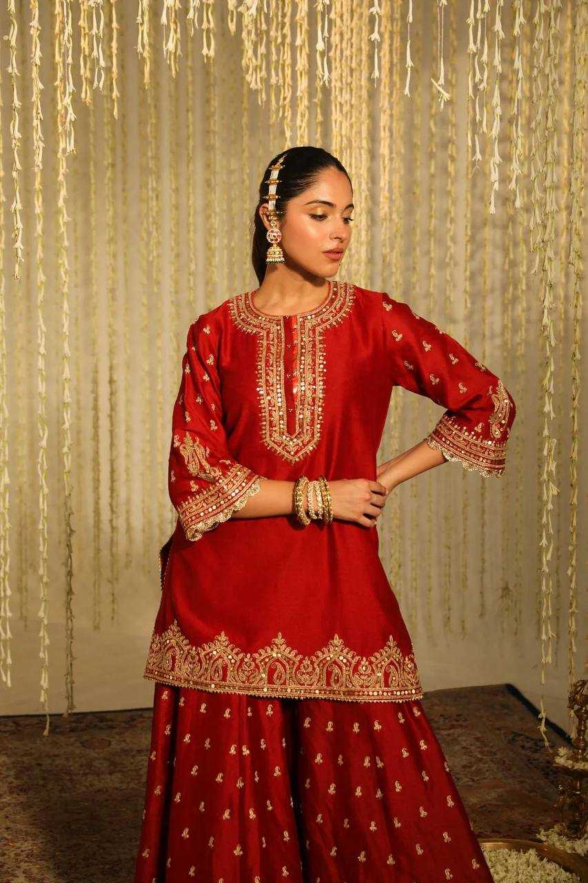 Ynf Heavy Chinnon Silk KESH523 279 Suits & Dresses Wedding Collections Festive Collections Wholesale Ladies Silk Suit Embroidered Suits Wedding Outfits Manufacturer