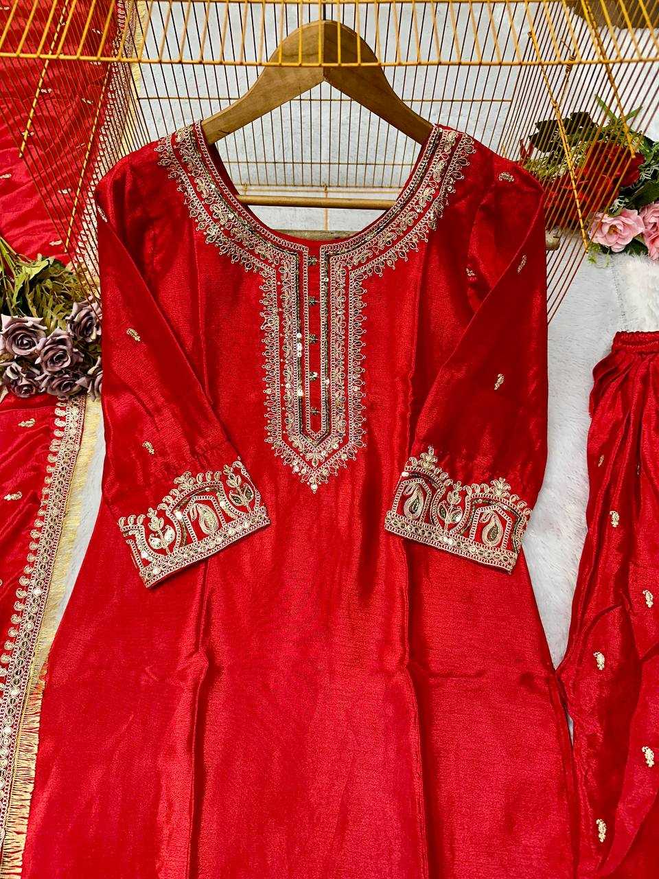 Ynf Heavy Chinnon Silk KESH523 279 Suits & Dresses Wedding Collections Festive Collections Wholesale Ladies Silk Suit Embroidered Suits Wedding Outfits Manufacturer