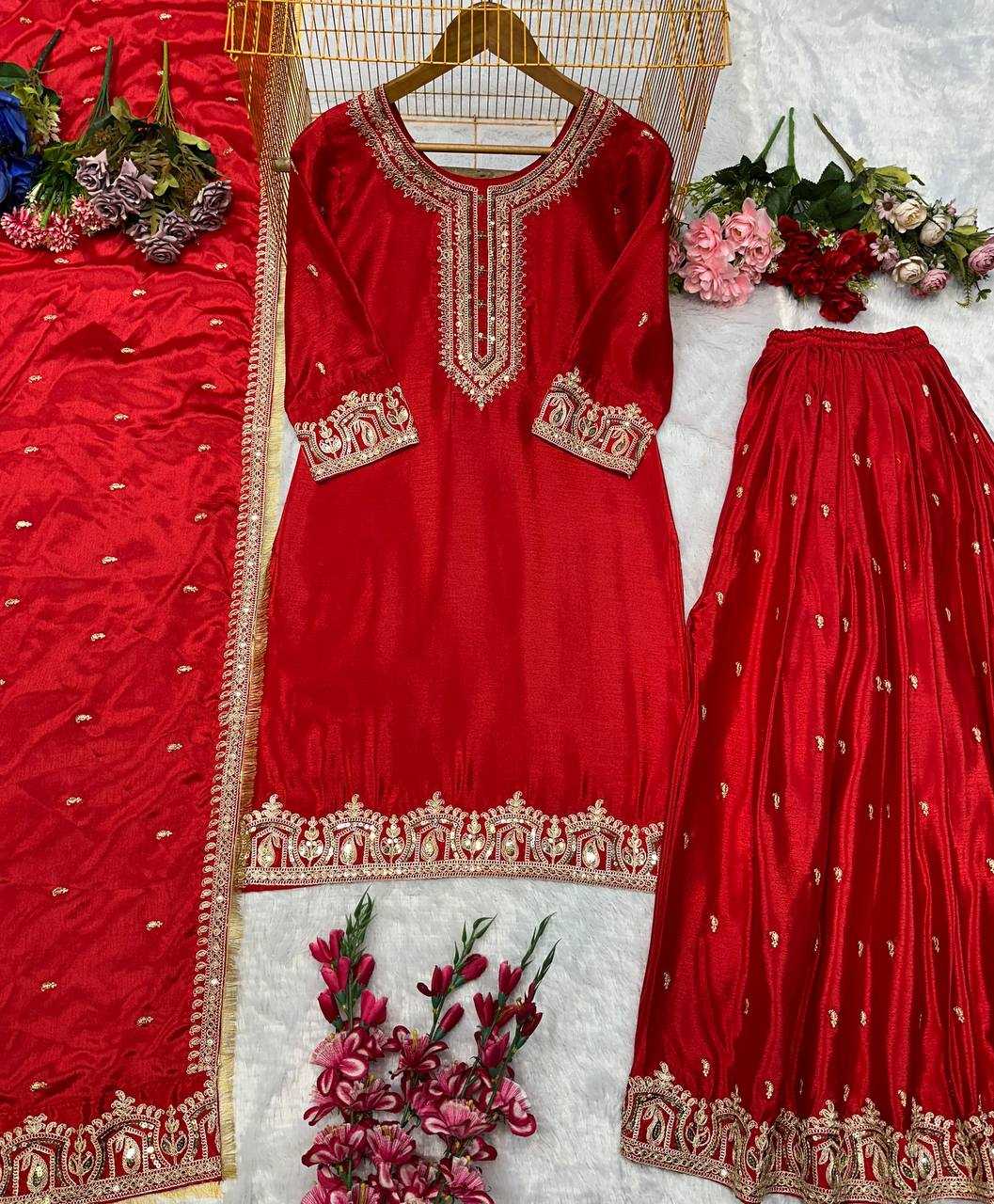 Ynf Heavy Chinnon Silk KESH523 279 Suits & Dresses Wedding Collections Festive Collections Wholesale Ladies Silk Suit Embroidered Suits Wedding Outfits Manufacturer
