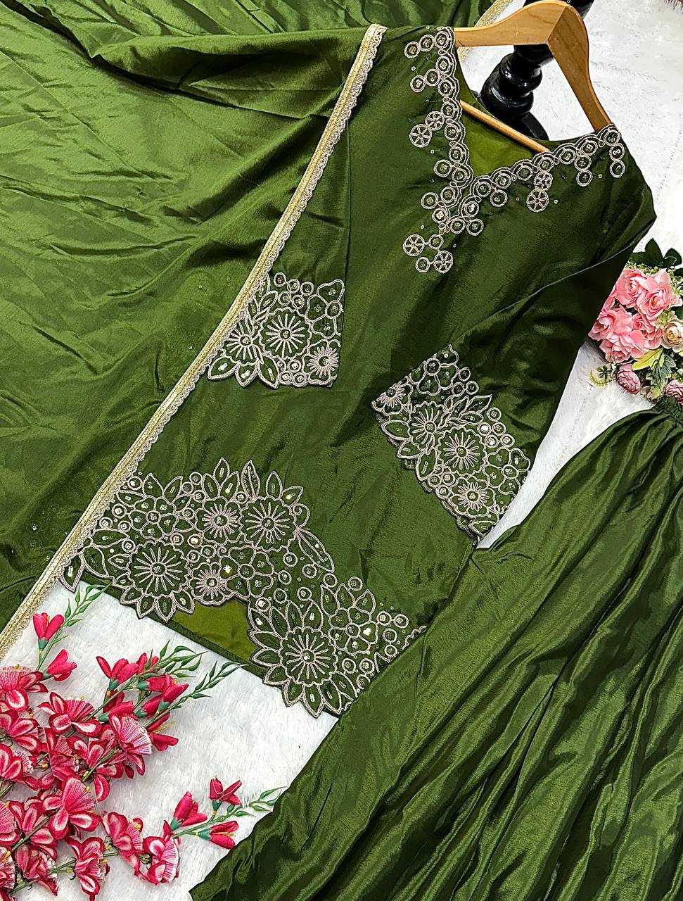 Ynf Heavy Chinnon Silk KESH523 281 Suits & Dresses Wedding Collections Festive Collections Wholesale Embroidery Suits Ladies Silk Suit Designer Suits Manufacturer
