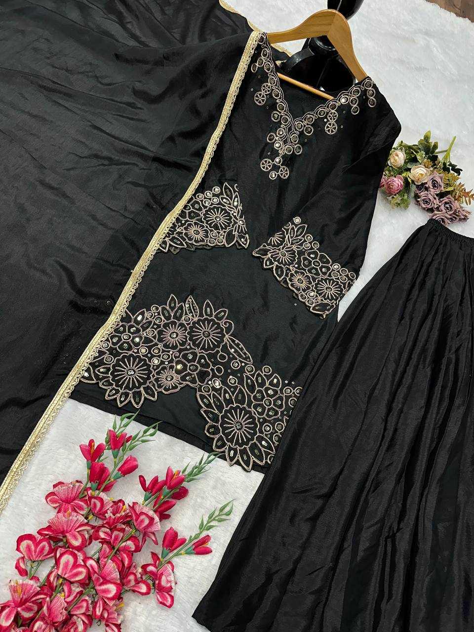 Ynf Heavy Chinnon Silk KESH523 281 Suits & Dresses Wedding Collections Festive Collections Wholesale Embroidery Suits Ladies Silk Suit Designer Suits Manufacturer