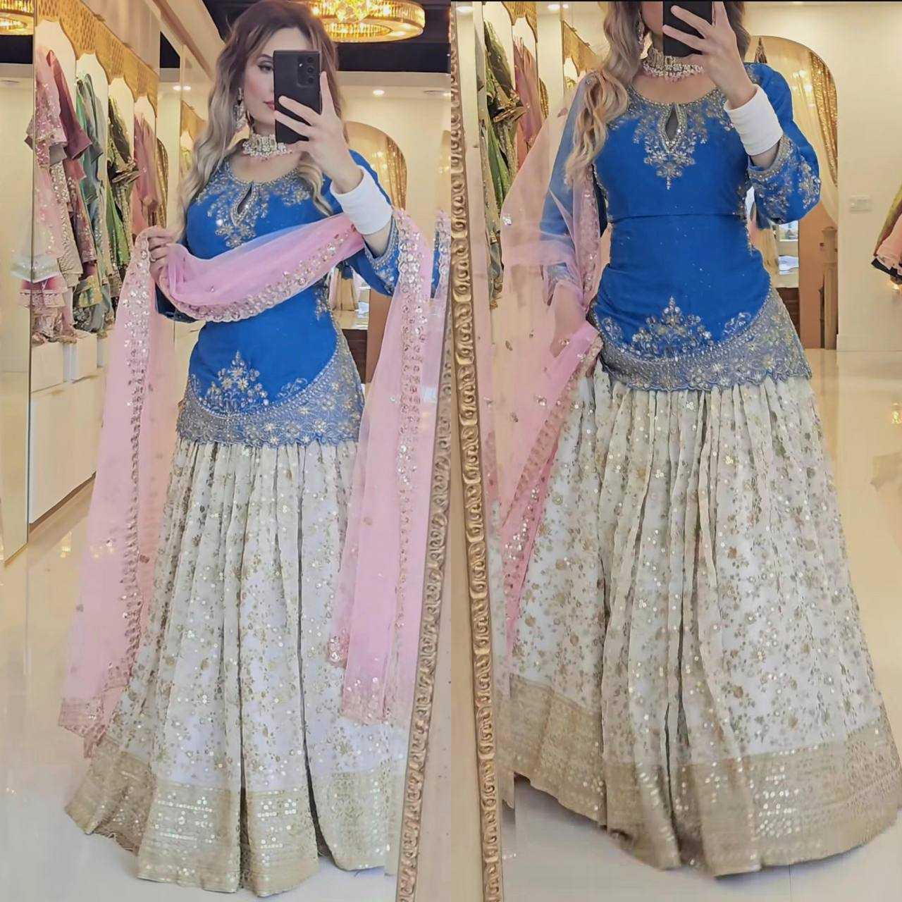 Ynf Heavy Chinnon Silk KESH523 282 Suits & Dresses Wedding Collections Festive Collections Wholesale Embroidery Suits Ladies Silk Suit Designer Suits Manufacturer