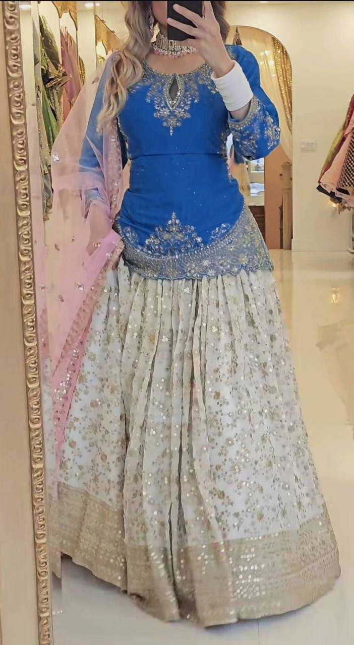 Ynf Heavy Chinnon Silk KESH523 282 Suits & Dresses Wedding Collections Festive Collections Wholesale Embroidery Suits Ladies Silk Suit Designer Suits Manufacturer