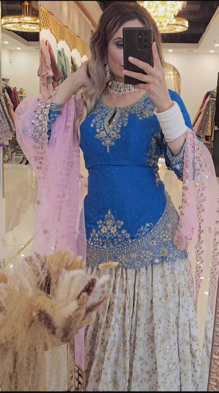 Ynf Heavy Chinnon Silk KESH523 282 Suits & Dresses Wedding Collections Festive Collections Wholesale Embroidery Suits Ladies Silk Suit Designer Suits Manufacturer