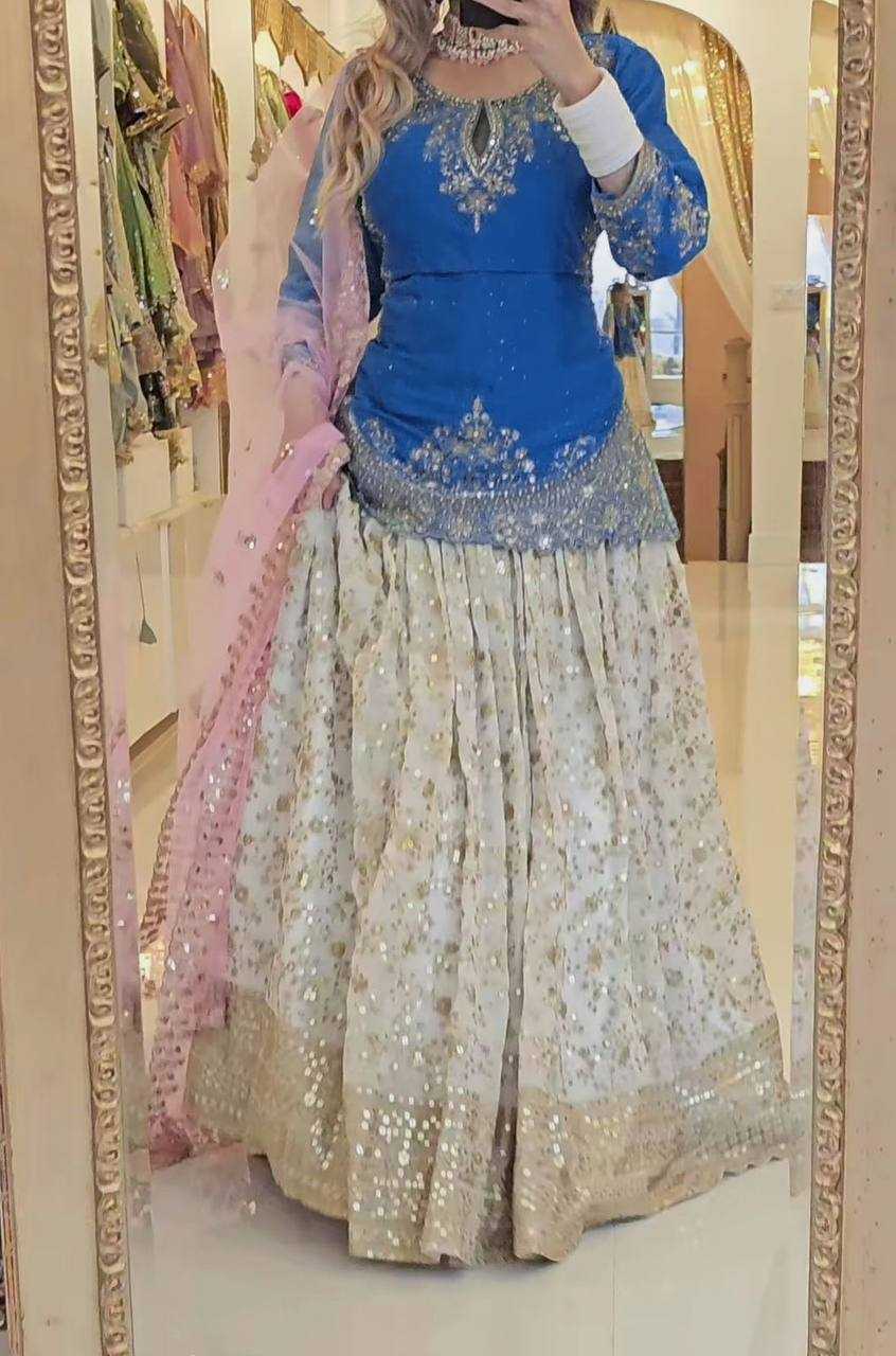 Ynf Heavy Chinnon Silk KESH523 282 Suits & Dresses Wedding Collections Festive Collections Wholesale Embroidery Suits Ladies Silk Suit Designer Suits Manufacturer