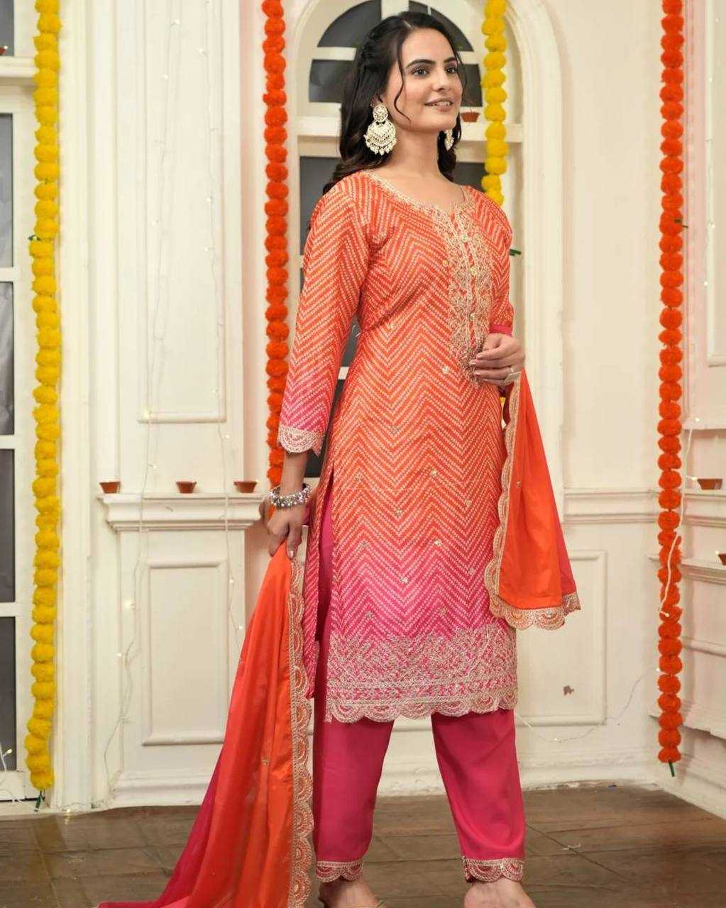 Ynf Heavy Chinnon Silk KESH523 286 Suits & Dresses Wedding Collections Festive Collections Wholesale Embroidery Suits Ladies Silk Suit Wedding Outfits Manufacturer