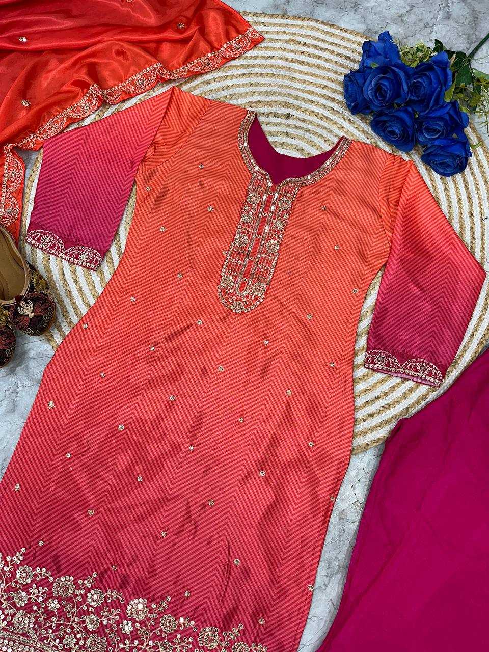 Ynf Heavy Chinnon Silk KESH523 286 Suits & Dresses Wedding Collections Festive Collections Wholesale Embroidery Suits Ladies Silk Suit Wedding Outfits Manufacturer