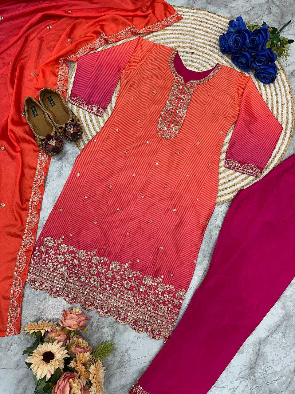 Ynf Heavy Chinnon Silk KESH523 286 Suits & Dresses Wedding Collections Festive Collections Wholesale Embroidery Suits Ladies Silk Suit Wedding Outfits Manufacturer