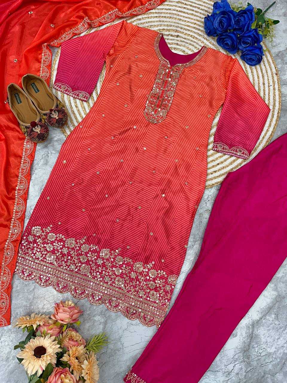 Ynf Heavy Chinnon Silk KESH523 286 Suits & Dresses Wedding Collections Festive Collections Wholesale Embroidery Suits Ladies Silk Suit Wedding Outfits Manufacturer