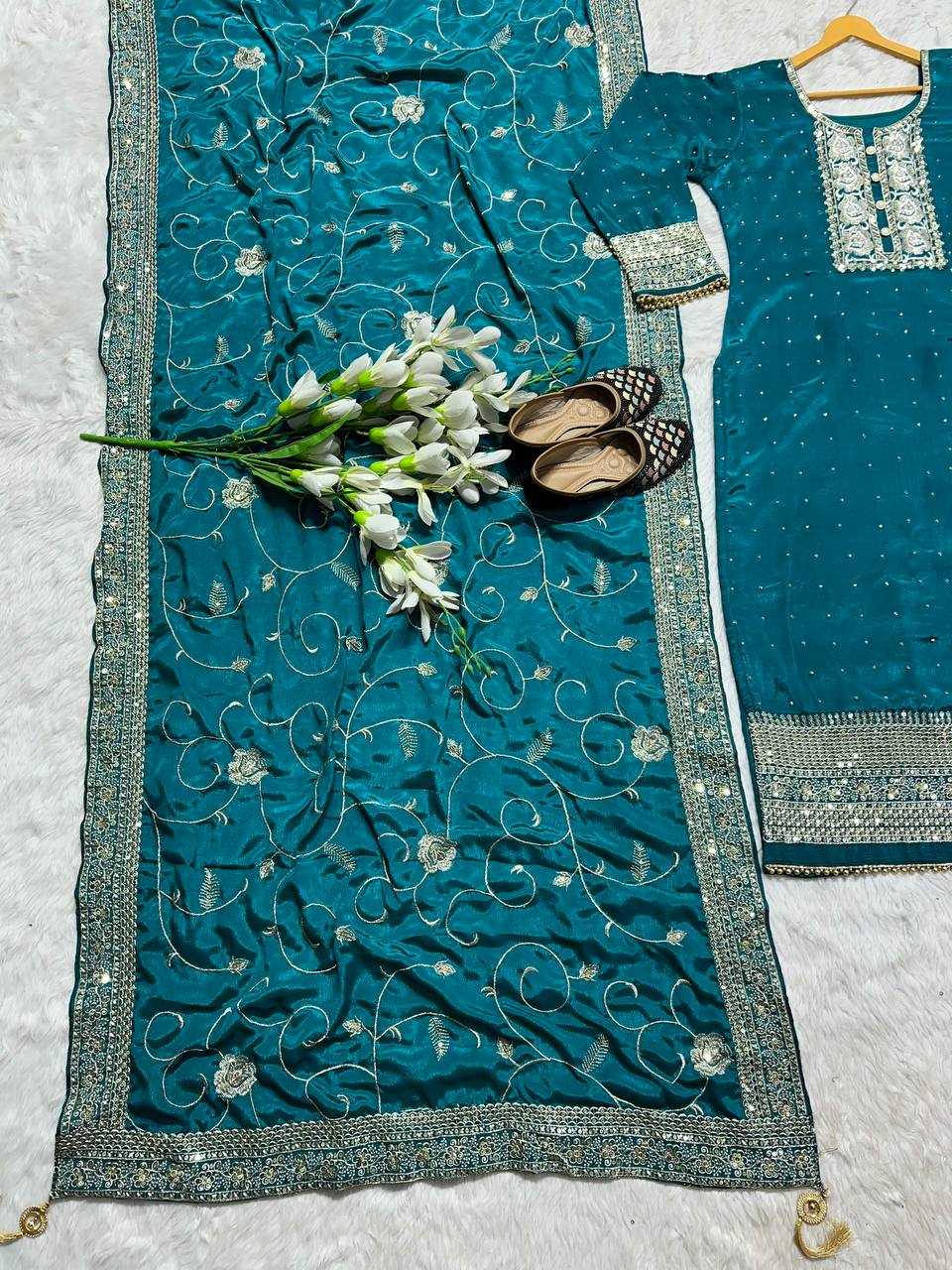 Ynf Heavy Chinnon Silk KESH528 422 Suits & Dresses Islamic Clothing Festive Collections Wholesale Pakistani Suits Embroidery Suits Ladies Silk Suit Manufacturer