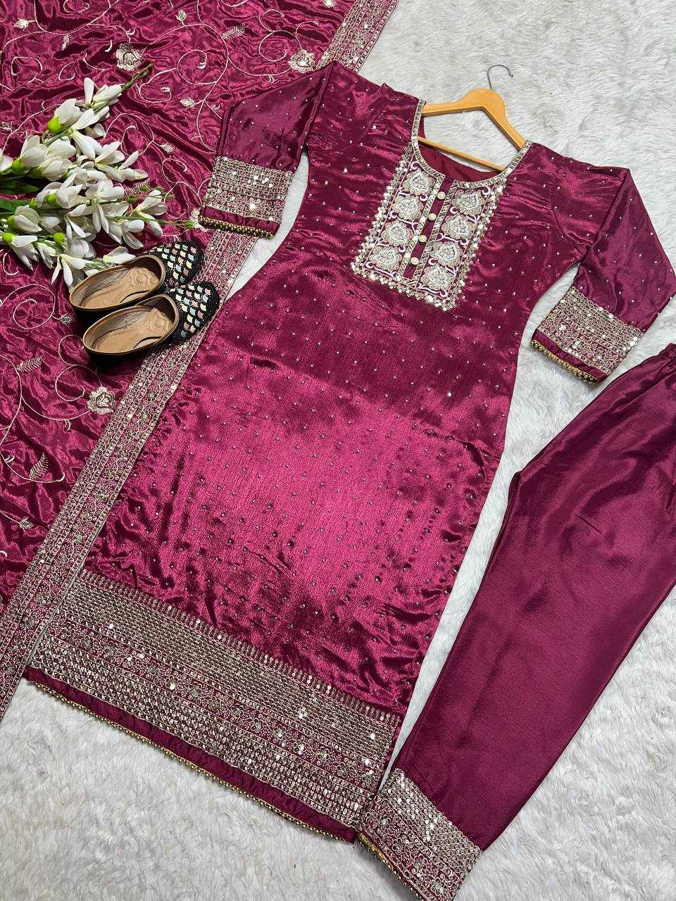 Ynf Heavy Chinnon Silk KESH528 422 Suits & Dresses Islamic Clothing Festive Collections Wholesale Pakistani Suits Embroidery Suits Ladies Silk Suit Manufacturer