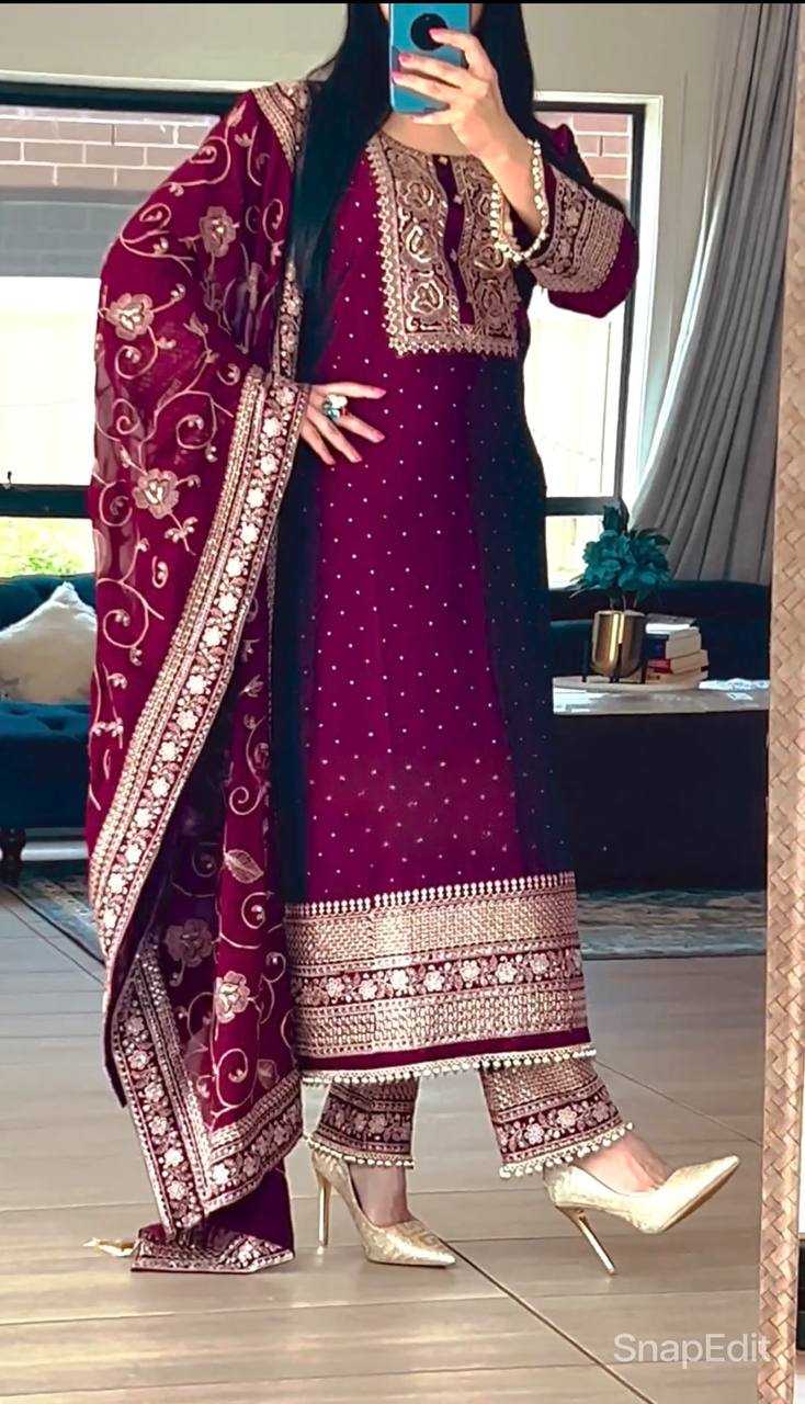 Ynf Heavy Chinnon Silk KESH528 422 Suits & Dresses Islamic Clothing Festive Collections Wholesale Pakistani Suits Embroidery Suits Ladies Silk Suit Manufacturer