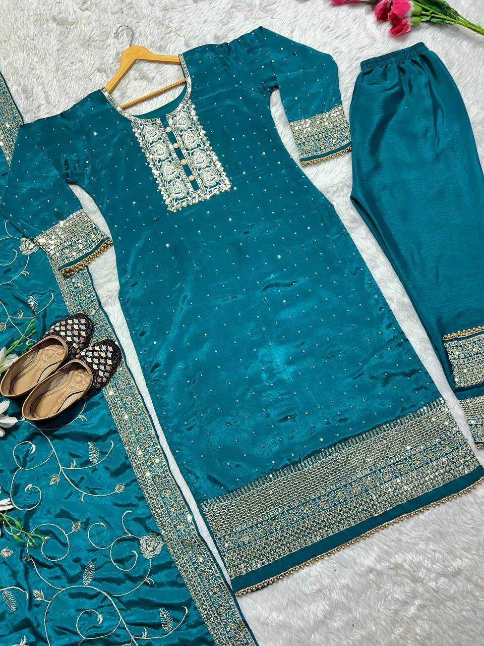 Ynf Heavy Chinnon Silk KESH528 422 Suits & Dresses Islamic Clothing Festive Collections Wholesale Pakistani Suits Embroidery Suits Ladies Silk Suit Manufacturer