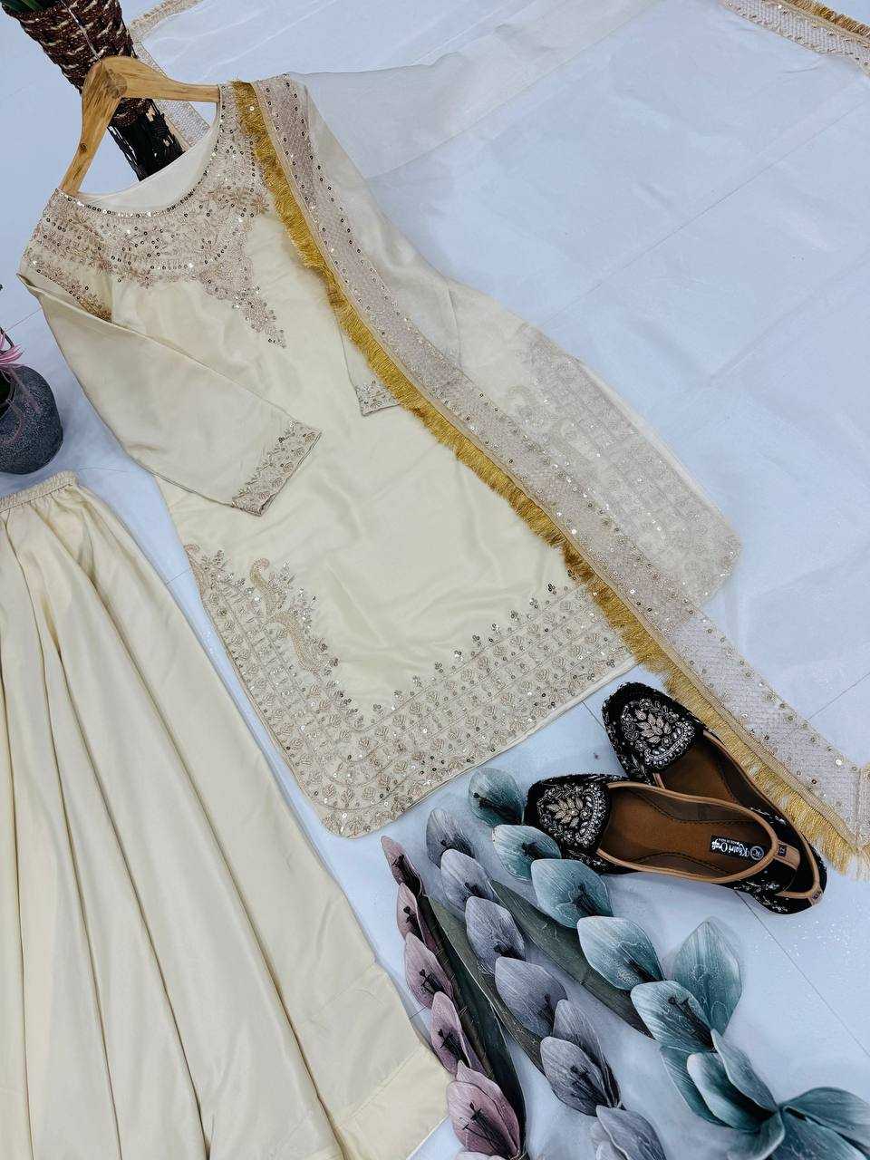 Ynf Heavy Crepe KESH512 1693 Suits & Dresses Wedding Collections Festive Collections Wholesale Embroidery Suits Palazzo Suit Designer Suits Manufacturer