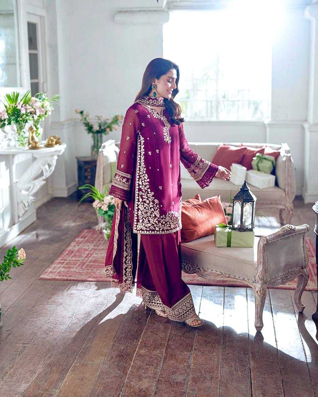 Ynf Heavy Crepe KESH512 1698 Suits & Dresses Islamic Clothing Festive Collections Wholesale Pakistani Suits Embroidery Suits Palazzo Suit Manufacturer