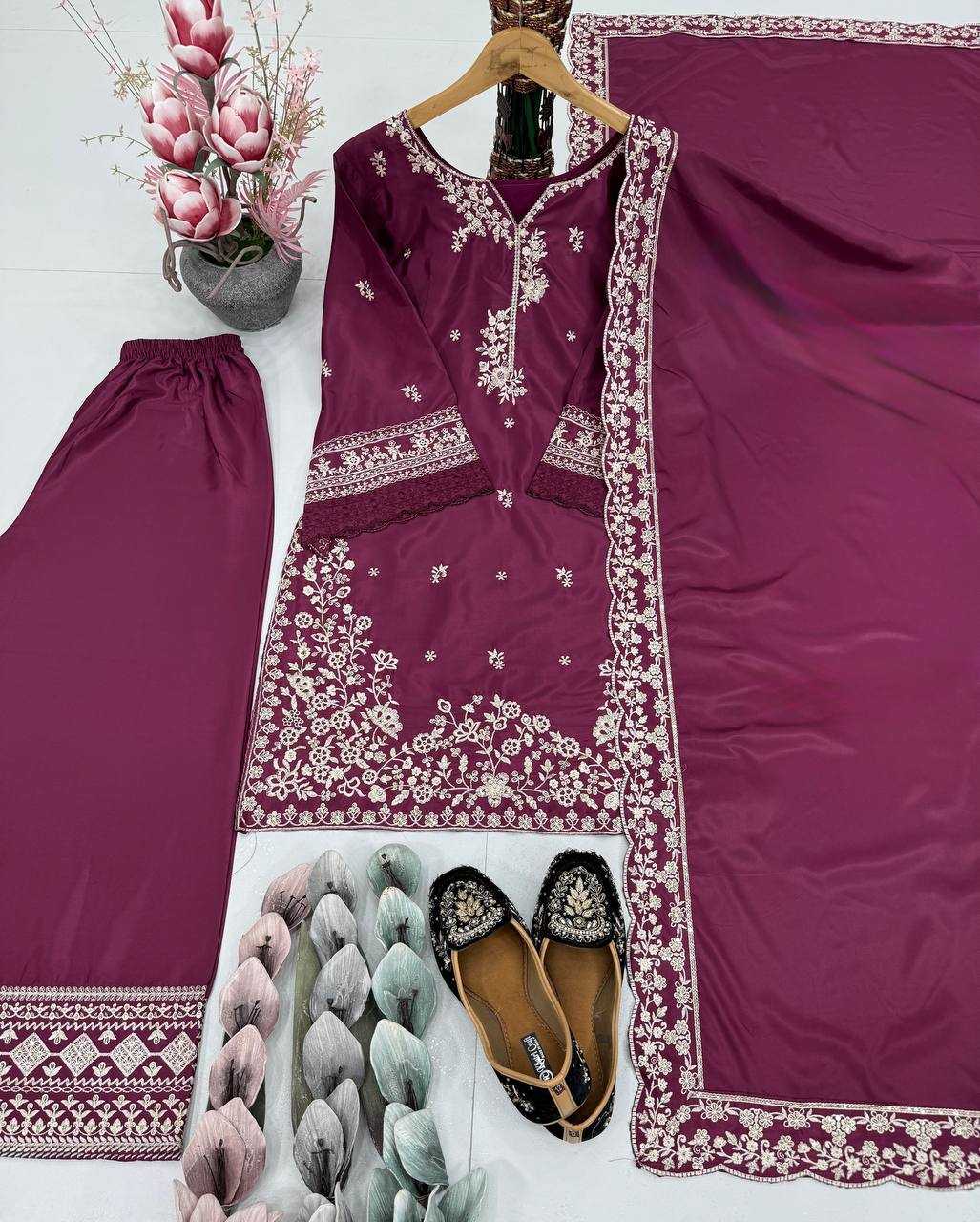 Ynf Heavy Crepe KESH512 1698 Suits & Dresses Islamic Clothing Festive Collections Wholesale Pakistani Suits Embroidery Suits Palazzo Suit Manufacturer