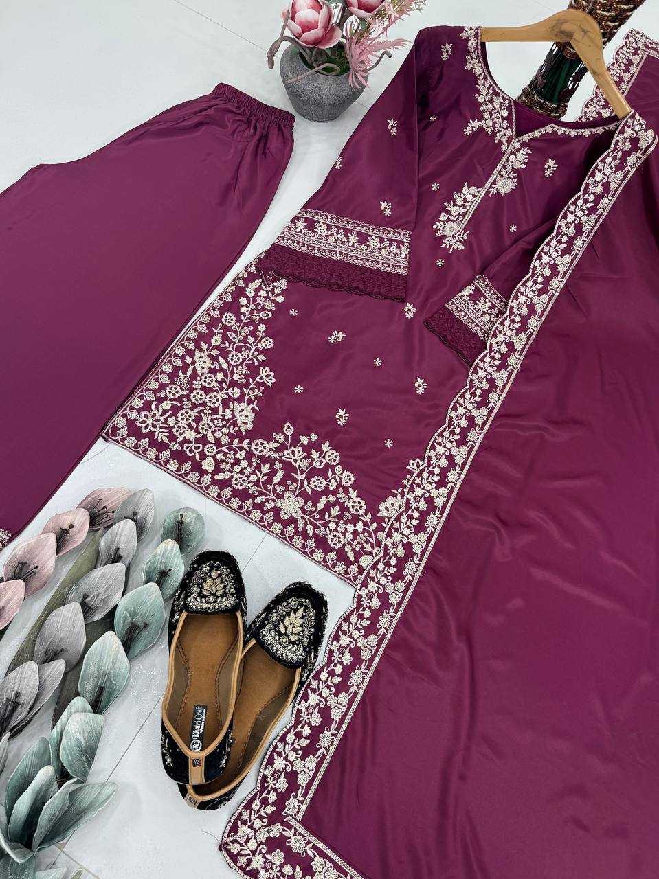 Ynf Heavy Crepe KESH512 1698 Suits & Dresses Islamic Clothing Festive Collections Wholesale Pakistani Suits Embroidery Suits Palazzo Suit Manufacturer