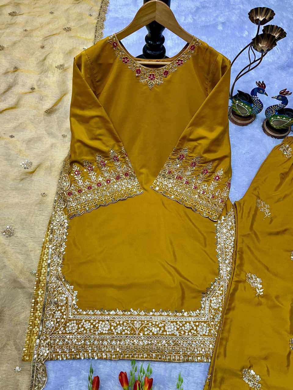 Ynf Heavy Crepe KESH523 291 Suits & Dresses Wedding Collections Festive Collections Wholesale Palazzo Suit Designer Suits Embroidered Suits Manufacturer