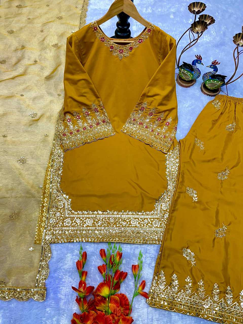 Ynf Heavy Crepe KESH523 291 Suits & Dresses Wedding Collections Festive Collections Wholesale Palazzo Suit Designer Suits Embroidered Suits Manufacturer