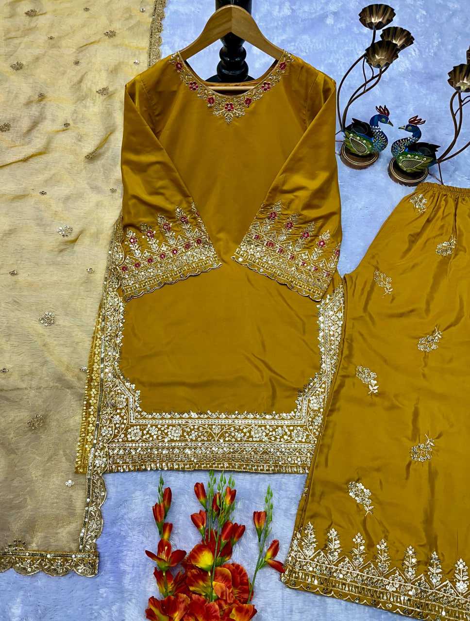 Ynf Heavy Crepe KESH523 291 Suits & Dresses Wedding Collections Festive Collections Wholesale Palazzo Suit Designer Suits Embroidered Suits Manufacturer