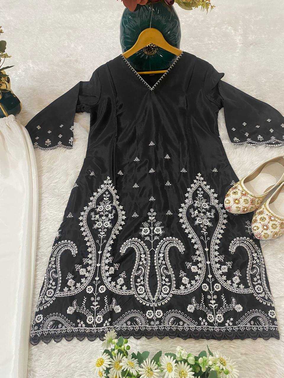 Ynf Heavy Crepe KESH526 100 Kurti Western Wears Festive Collections Wholesale Festive Kurtis Kurtis With Bottom Embroidered Kurtis Manufacturer