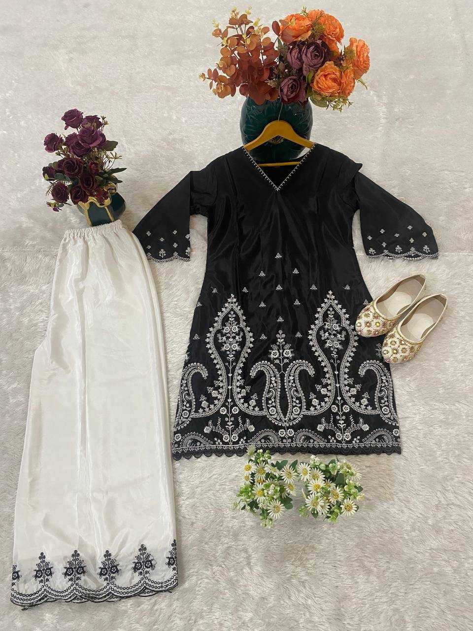 Ynf Heavy Crepe KESH526 100 Kurti Western Wears Festive Collections Wholesale Festive Kurtis Kurtis With Bottom Embroidered Kurtis Manufacturer