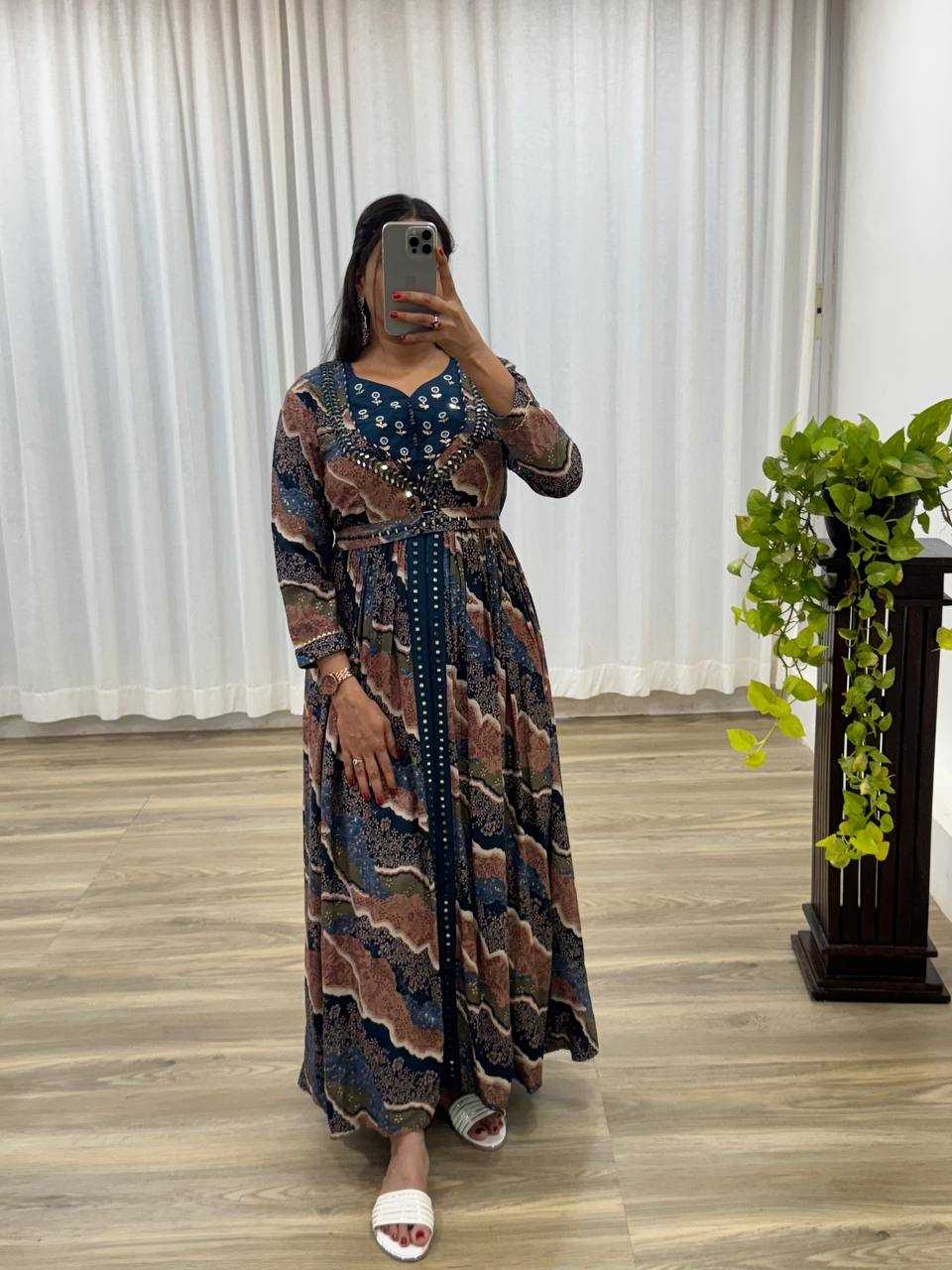 Ynf Heavy Rayon KESH513 434 Gowns Wholesale Fancy Gowns Embroidery Gowns Designer Gowns Manufacturer