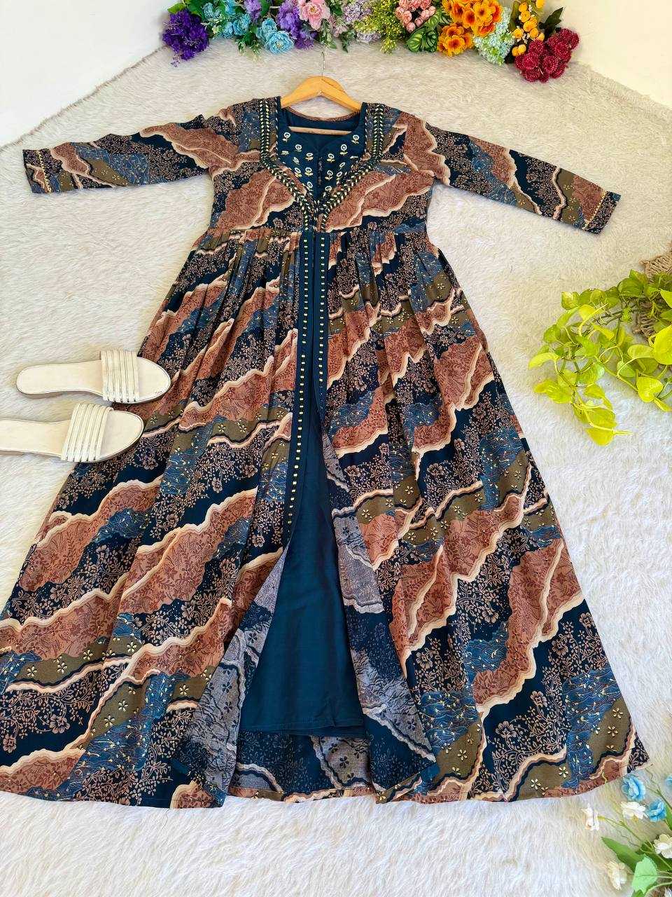 Ynf Heavy Rayon KESH513 434 Gowns Wholesale Fancy Gowns Embroidery Gowns Designer Gowns Manufacturer
