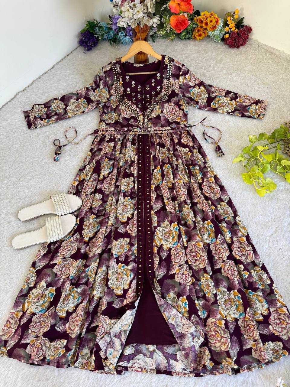 Ynf Heavy Rayon KESH513 435 Gowns Wholesale Fancy Gowns Embroidery Gowns Designer Gowns Manufacturer
