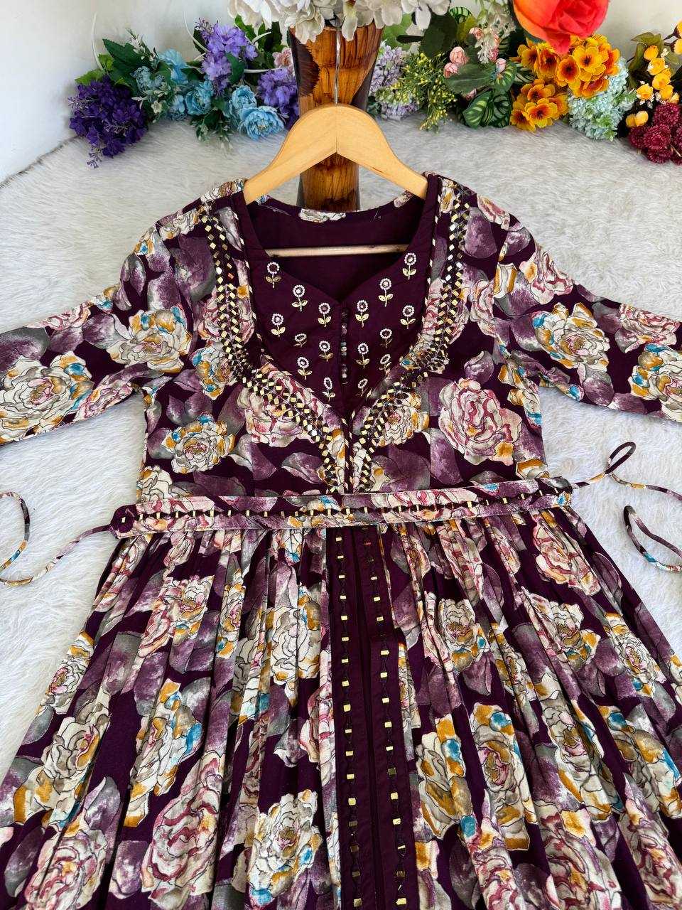 Ynf Heavy Rayon KESH513 435 Gowns Wholesale Fancy Gowns Embroidery Gowns Designer Gowns Manufacturer