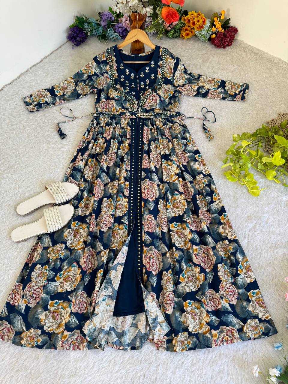 Ynf Heavy Rayon KESH513 437 Gowns Wholesale Fancy Gowns Embroidery Gowns Designer Gowns Manufacturer