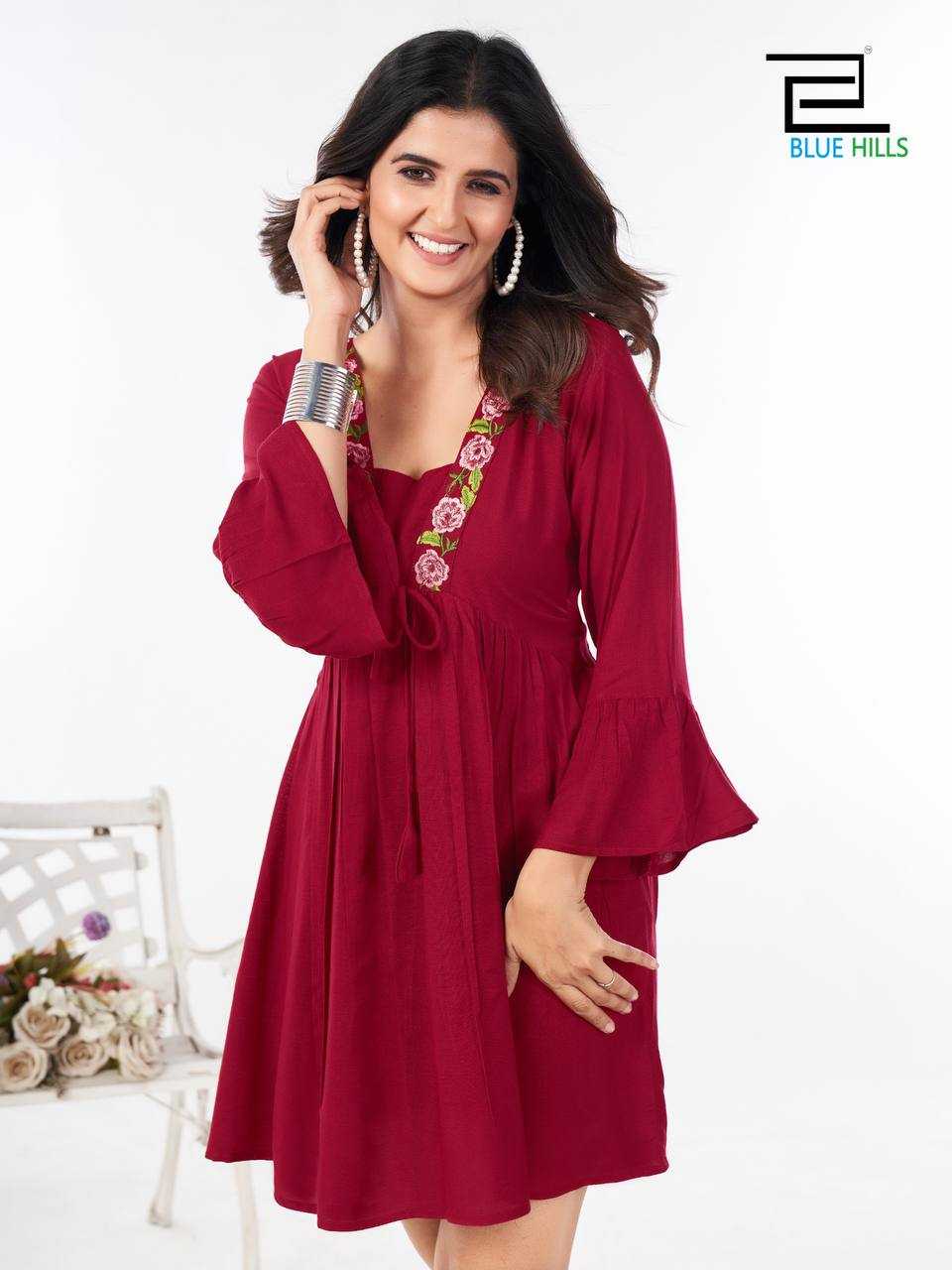 Ynf Heavy Rayon RIN125 Stylish Western Wears Wholesale One Piece Dress Manufacturer