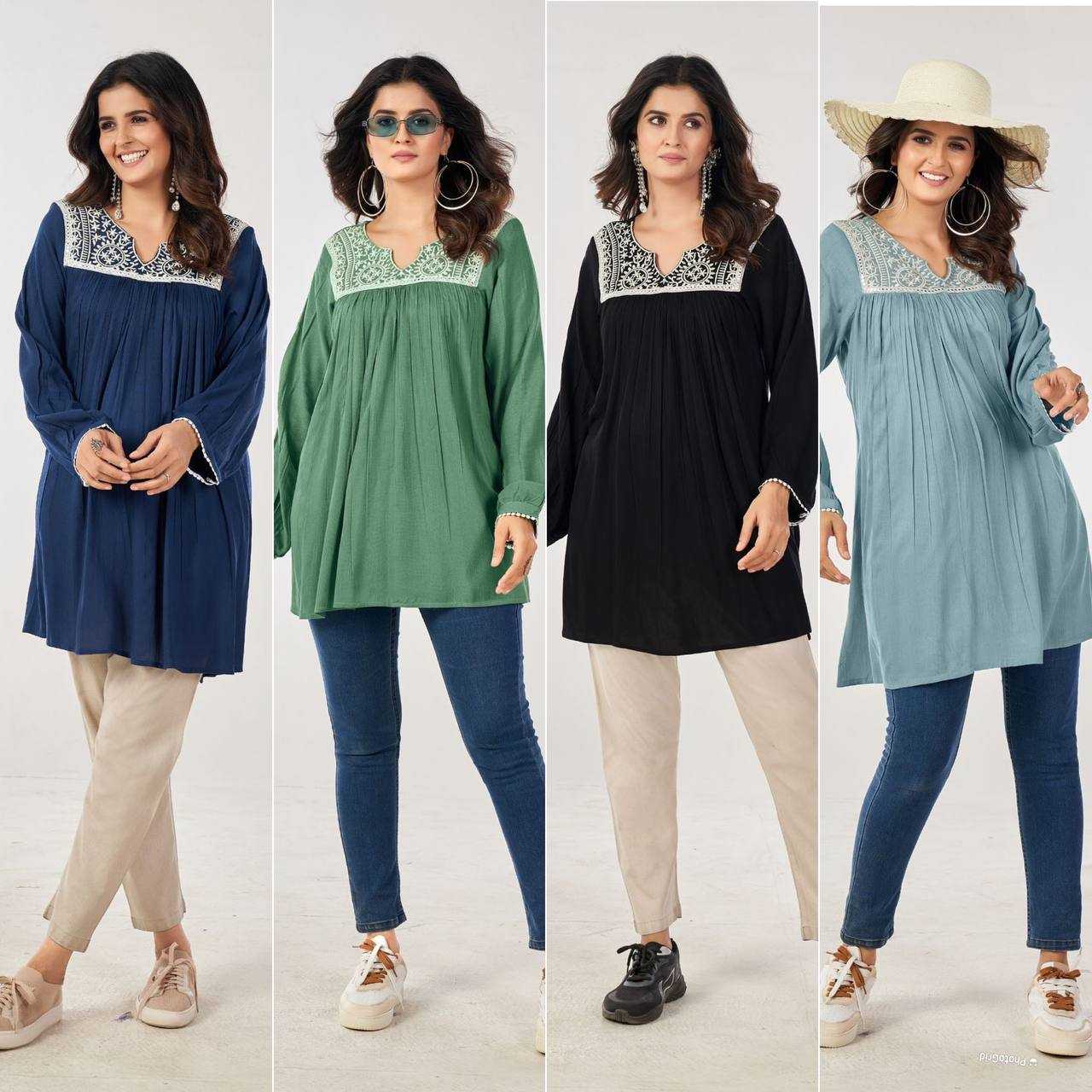 Ynf Heavy Rayon RIN125 Tunic Nx Western Wears Wholesale Ladies Shorts Manufacturer