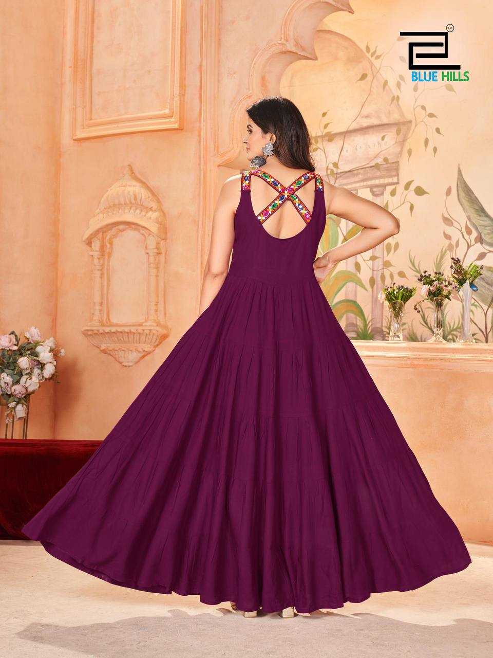 Ynf Heavy Rayon RIN125Ghumati Gowns Wholesale Embroidery Gowns Long Gowns Lace Gowns Manufacturer