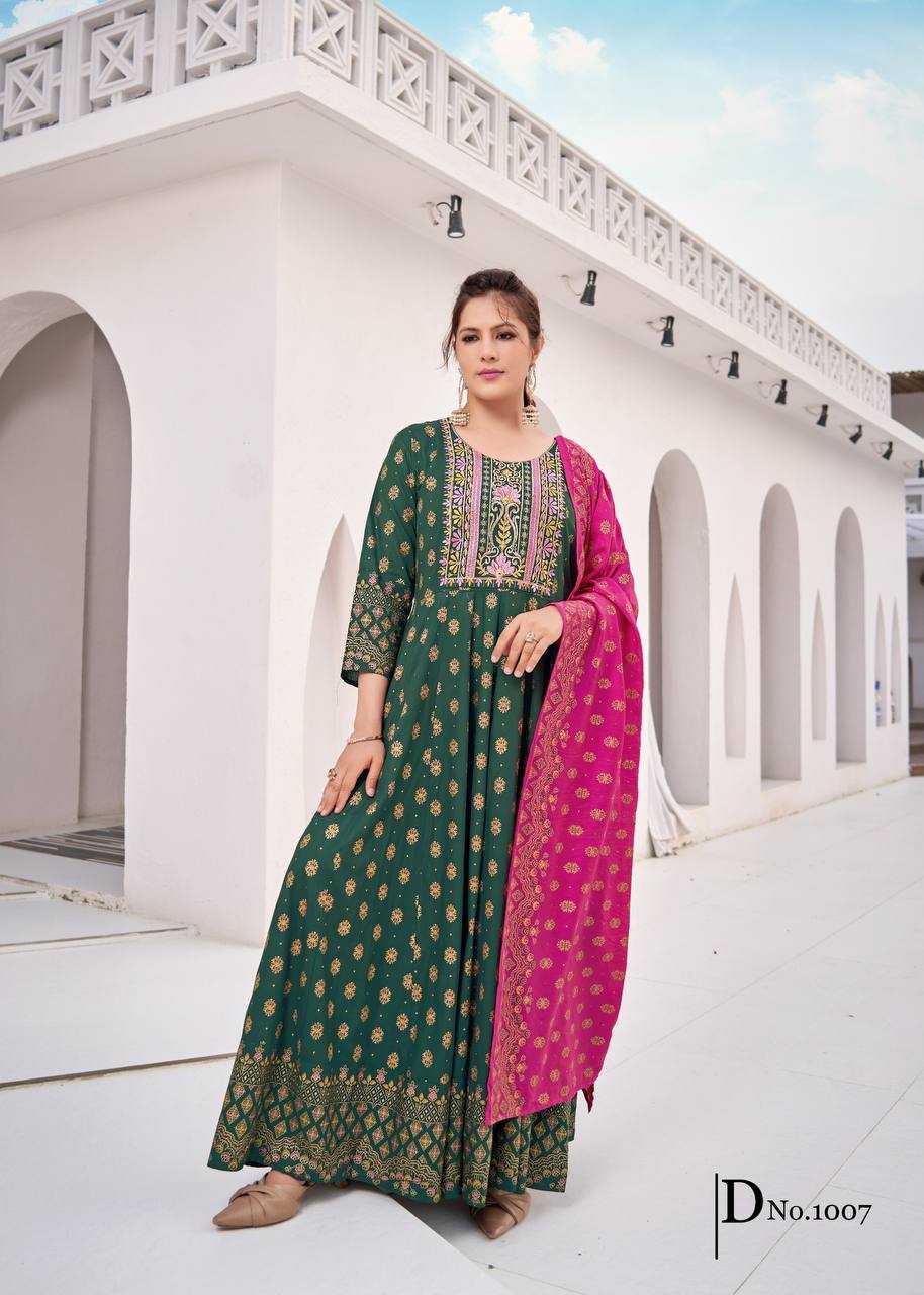 Ynf Heavy Rayon RIN131 1001 Gowns Festive Collections Plus Size Collections Wholesale Embroidery Gowns Long Gowns Gown With Dupatta Manufacturer
