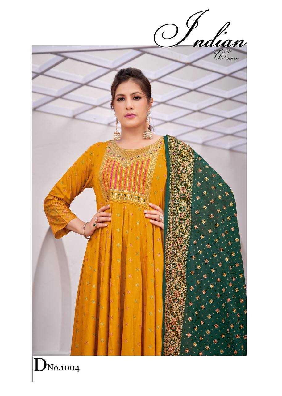 Ynf Heavy Rayon RIN131 1001 Gowns Festive Collections Plus Size Collections Wholesale Embroidery Gowns Long Gowns Gown With Dupatta Manufacturer