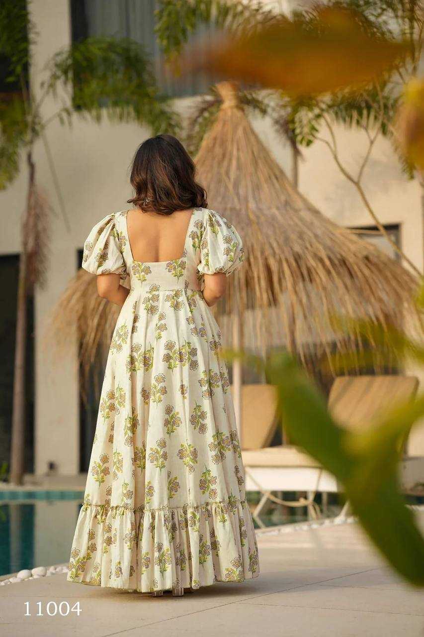 Ynf Heavy Rayon RIN131 11001 Gowns Wholesale Printed Gowns Anarkali Gown Fit And Flare Gowns Manufacturer