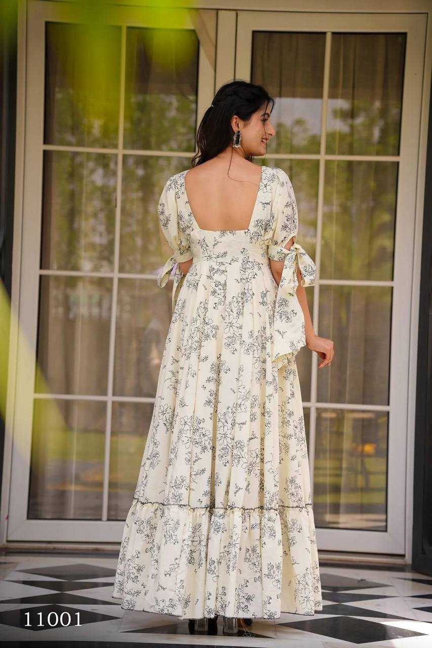 Ynf Heavy Rayon RIN131 11001 Gowns Wholesale Printed Gowns Anarkali Gown Fit And Flare Gowns Manufacturer